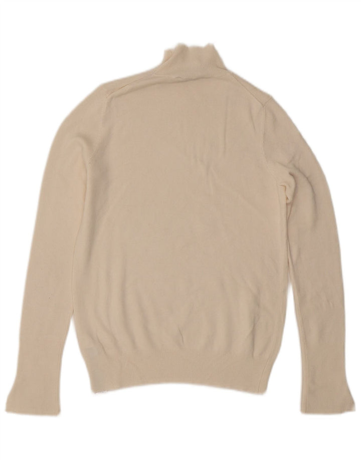 Zara Dame Turtle Neck Sweater UK 10 Small Off White Viscose