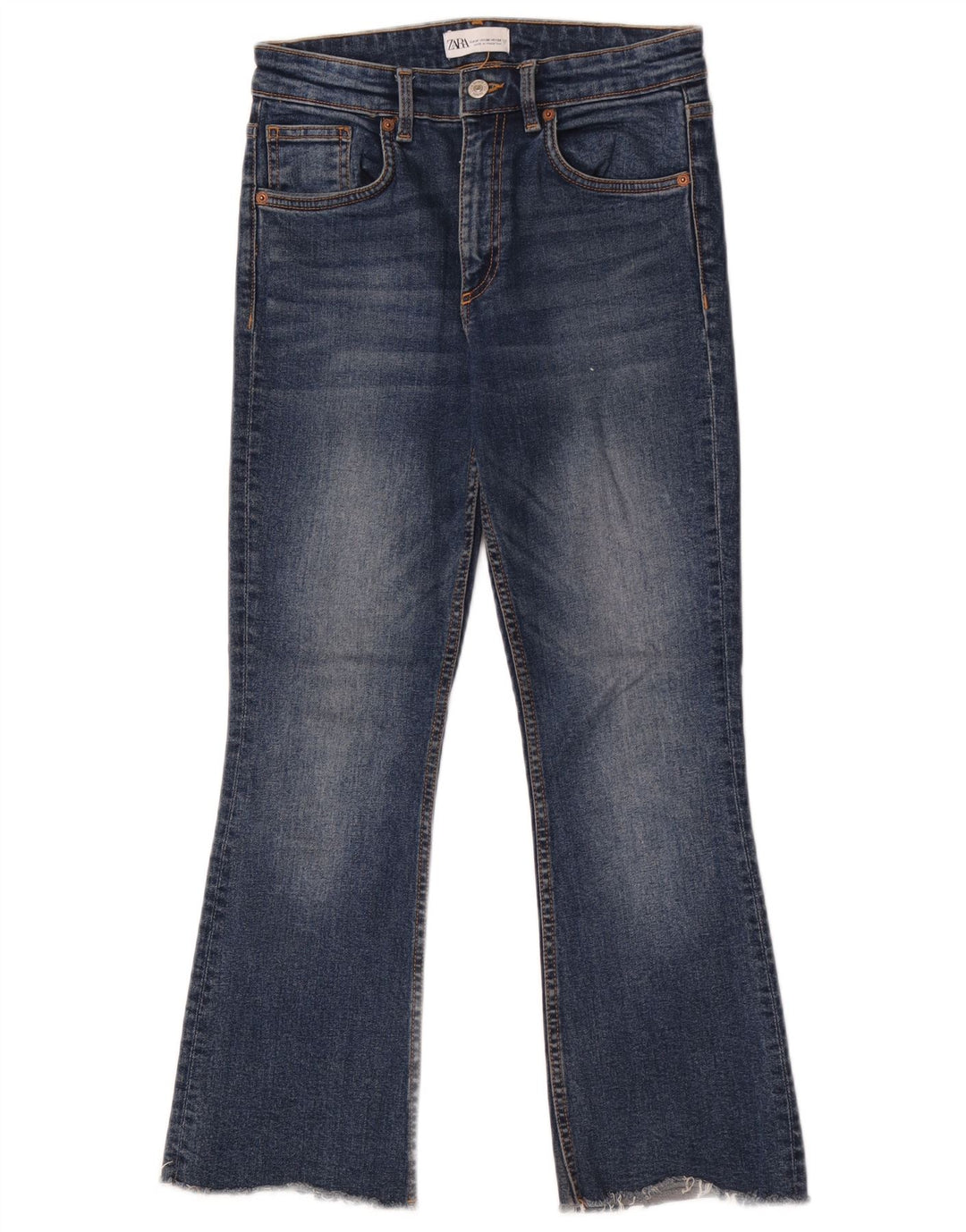 Zara Dame Bootcut Jeans EU 38 Small W28 L26 Blå Bomuld