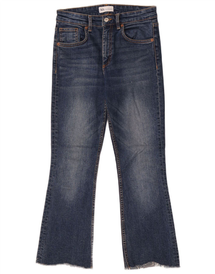 Zara Dame Bootcut Jeans EU 38 Small W28 L26 Blå Bomuld