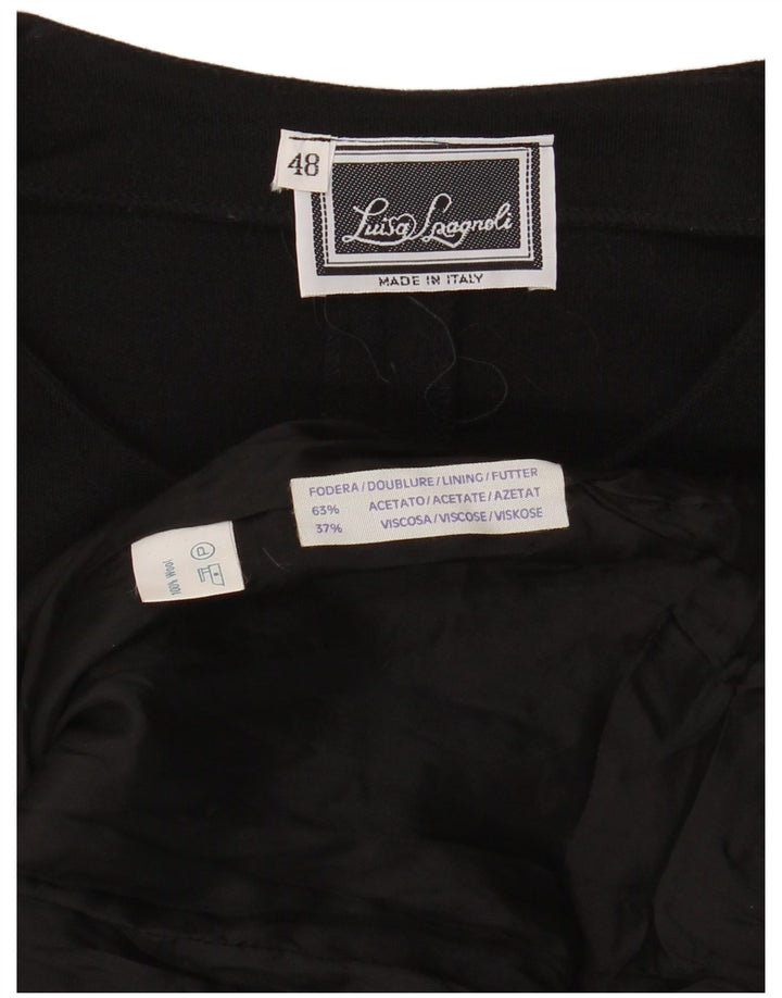 Luisa Spagnoli Dame 4-knaps blazerjakke IT 48 XL Sort Acetat