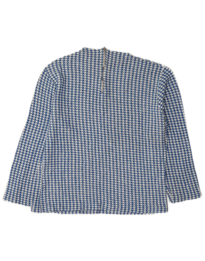Vintage damebluse med 3/4 ærmer IT 46, stor blå tøfler