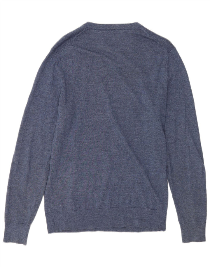 Tommy Hilfiger Herre V-hals sweater Medium Blue Merino Wool