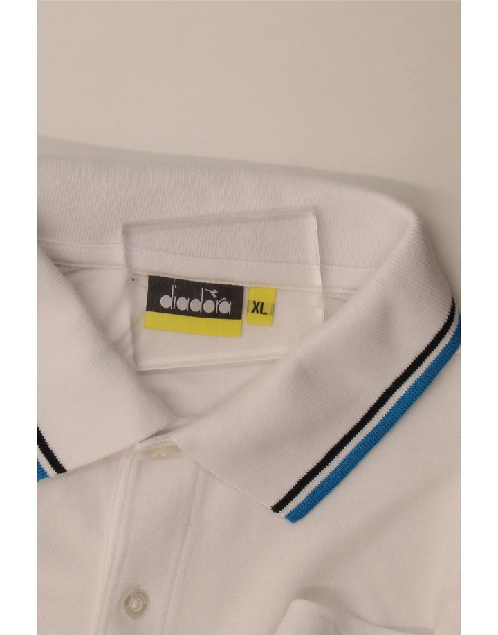 Diadora Langærmet Polo Shirt til mænd XL Hvid