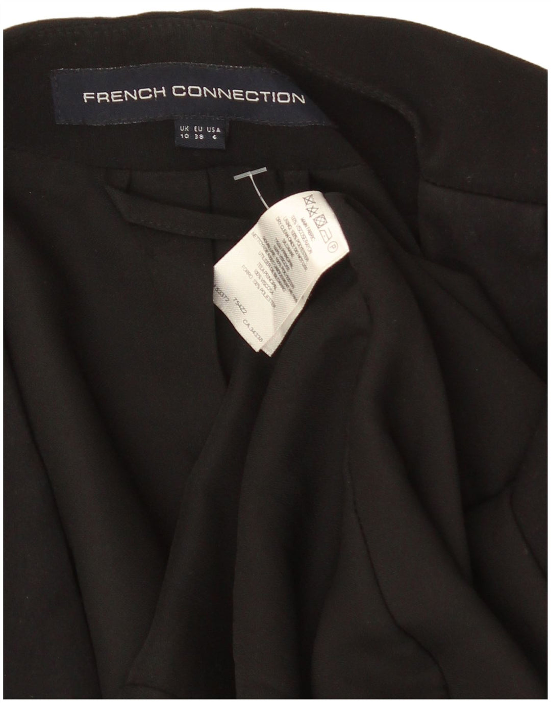 French Connection Dame 3/4 ærmet åben blazerjakke UK 10 Small Black