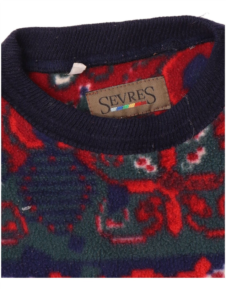Sevres Herre Fleece Jumper Large Navy Blue Fair Isle