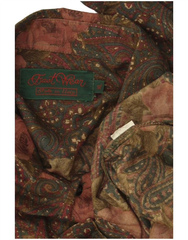 VINTAGE herreskjorte XL flerfarvet floral Rayon