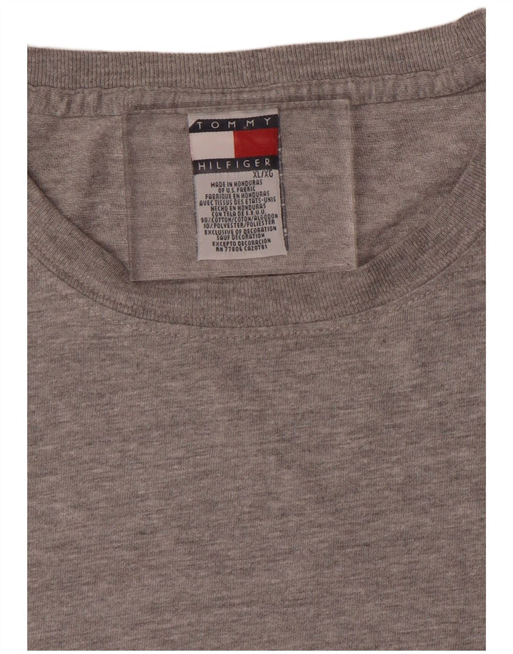 Tommy Hilfiger Herre T-Shirt Top XL Grå Bomuld