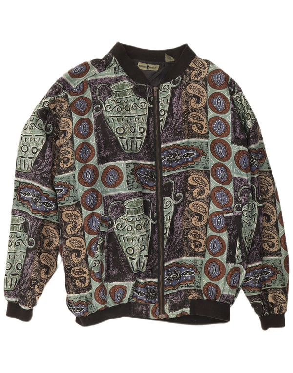Robert Stock Herre Loose Fit Bomber Jacket UK 40 Large Multicolored Paisley