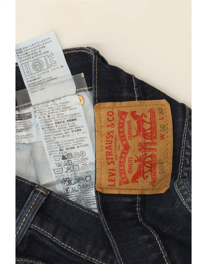 Levi's Dame 504 Straight Jeans W30 L32 Marineblå Bomuld