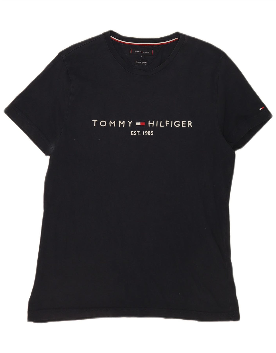 Tommy Hilfiger Herre grafisk T-shirt Top Medium Navyblå Bomuld