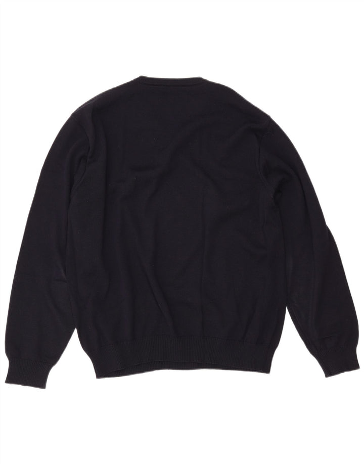 MARZ Herre V-hals sweater IT 52 Stor marineblå uld
