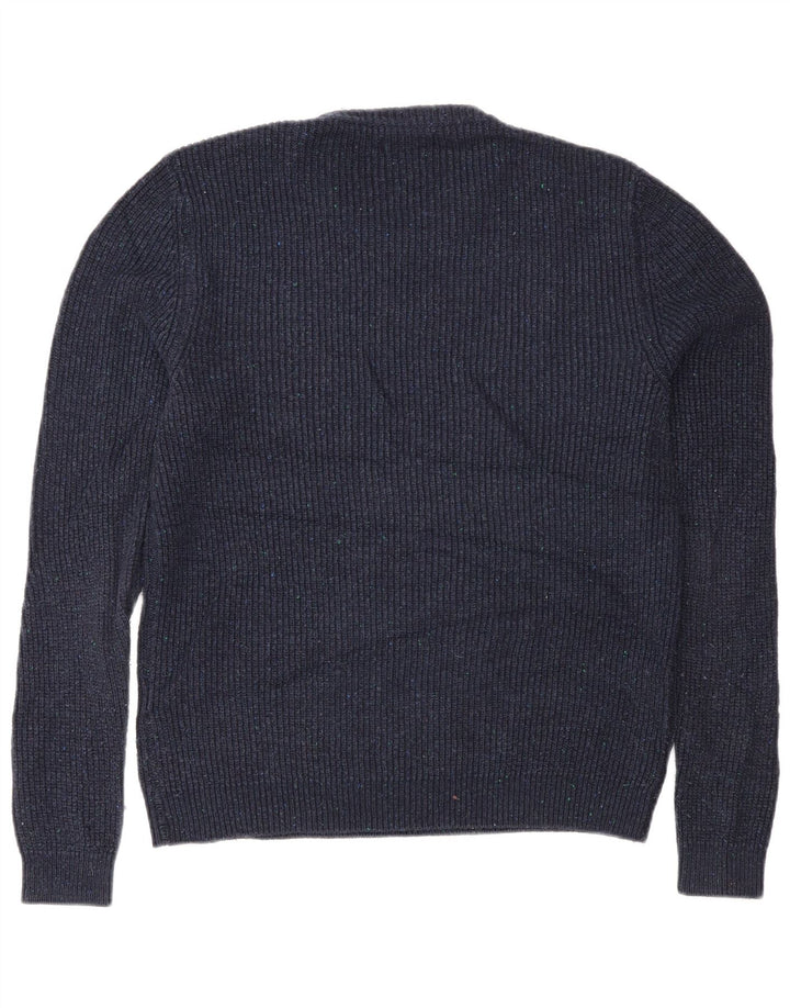 Zara herre rund hals sweater stor marineblå akryl