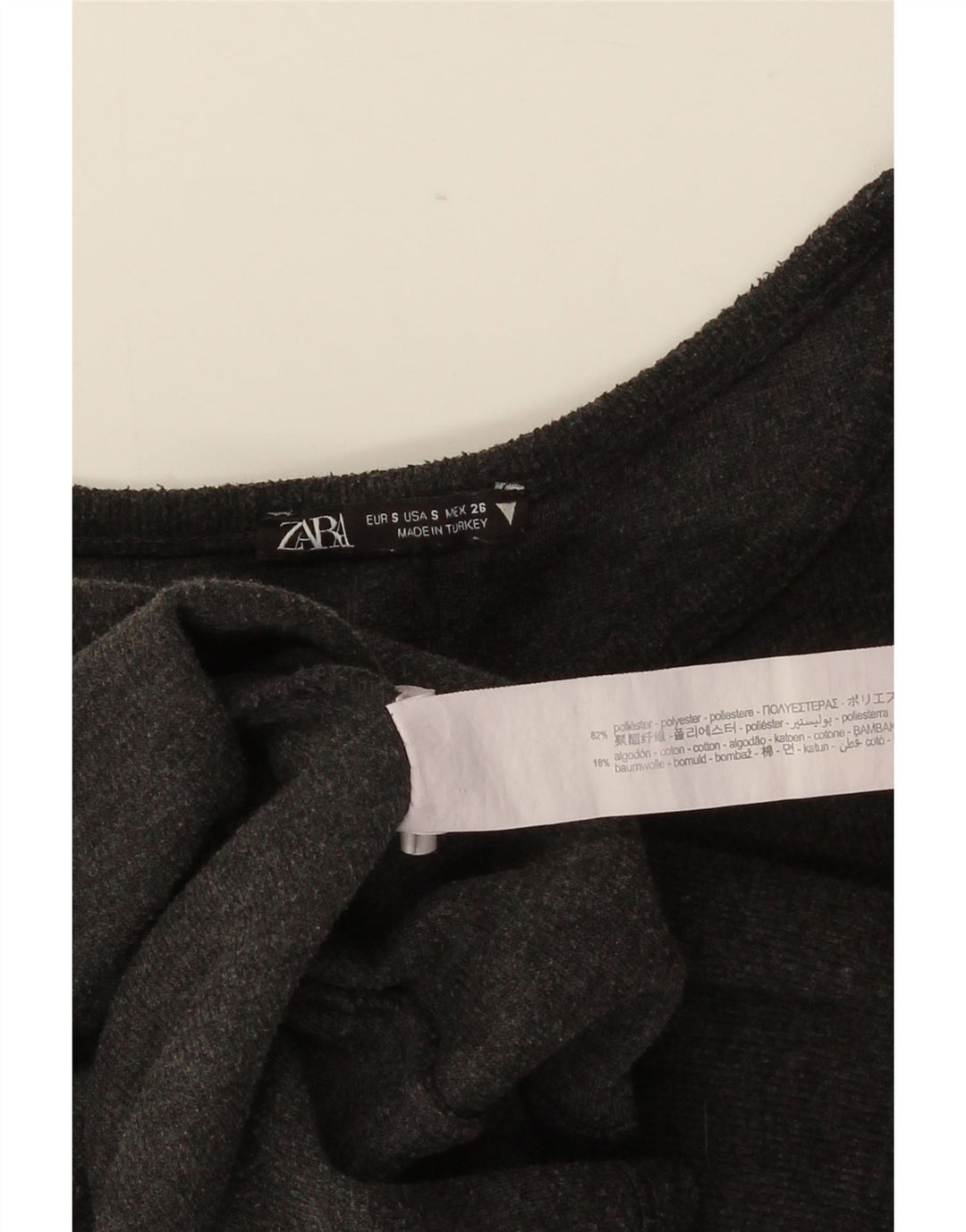 ZARA T-shirtkjole til kvinder UK 10 Lille grå polyester