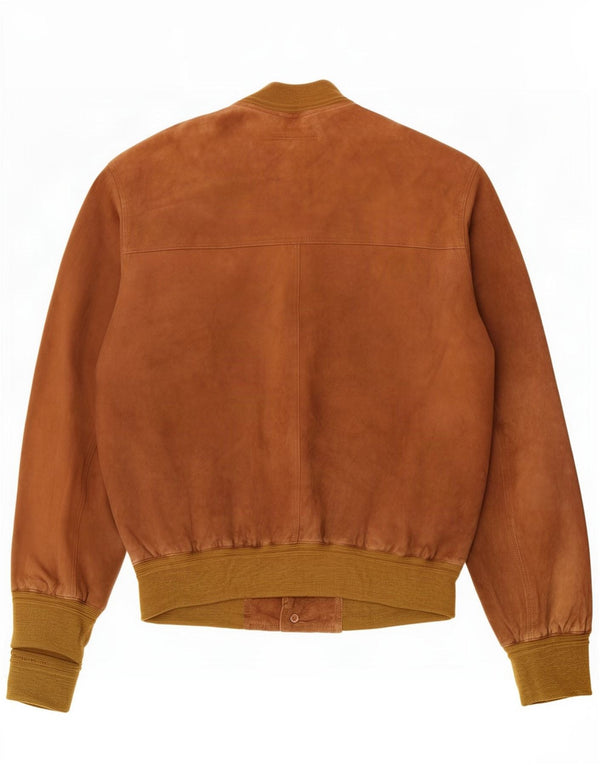 Living World Herre Bomber Ruskindsjakke UK 46 3XL Brunt Læder