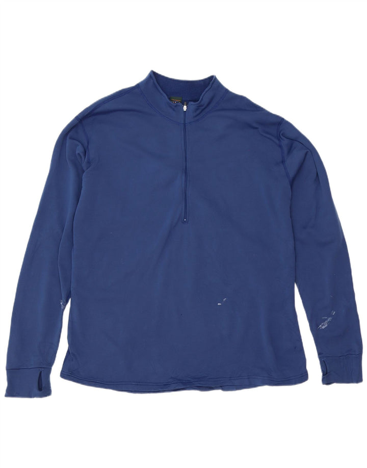 L.L.Bean Sweatshirt med lynlås til mænd XL Blå Polyester