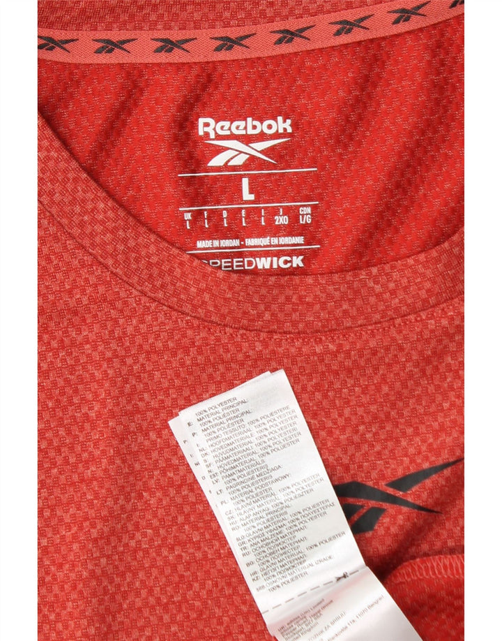 Reebok Herre T-Shirt Top Stor Rød Polyester