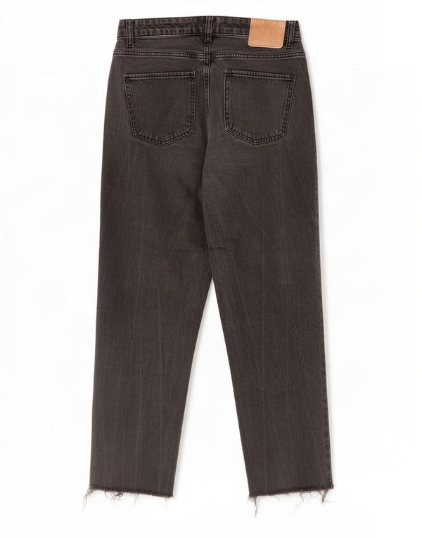 Zara Womens Crop Højtaljede Jeans EU 38 Small W28 L25 Grå