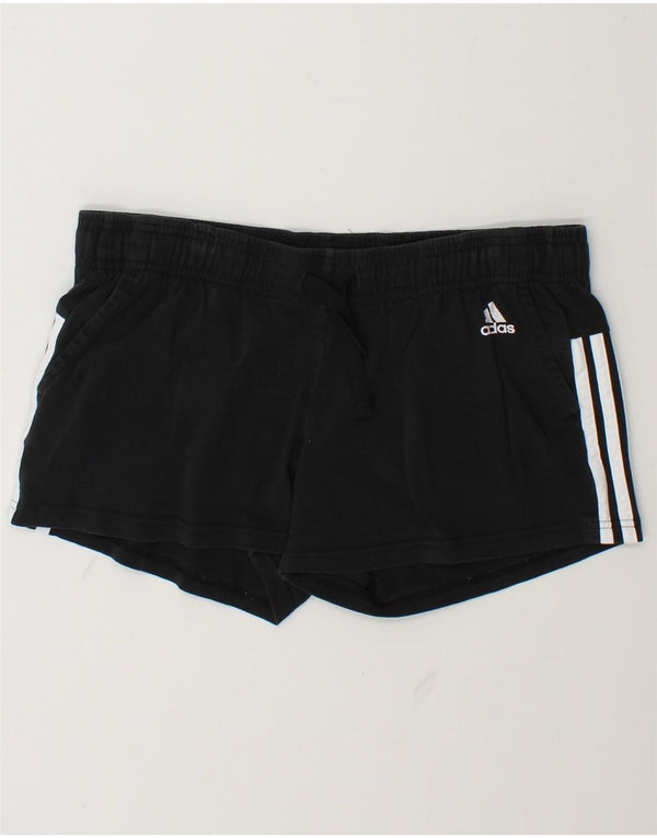 Adidas Womens Sport Shorts UK 16/18 Large  Black Cotton