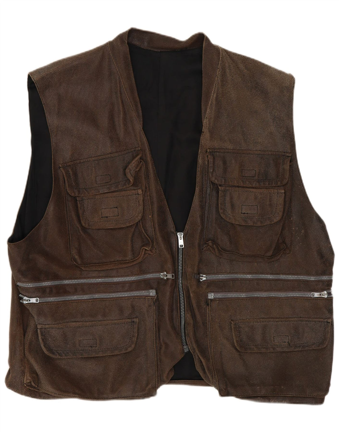 Vintage Herre Utility Gilet UK 42 XL Brun