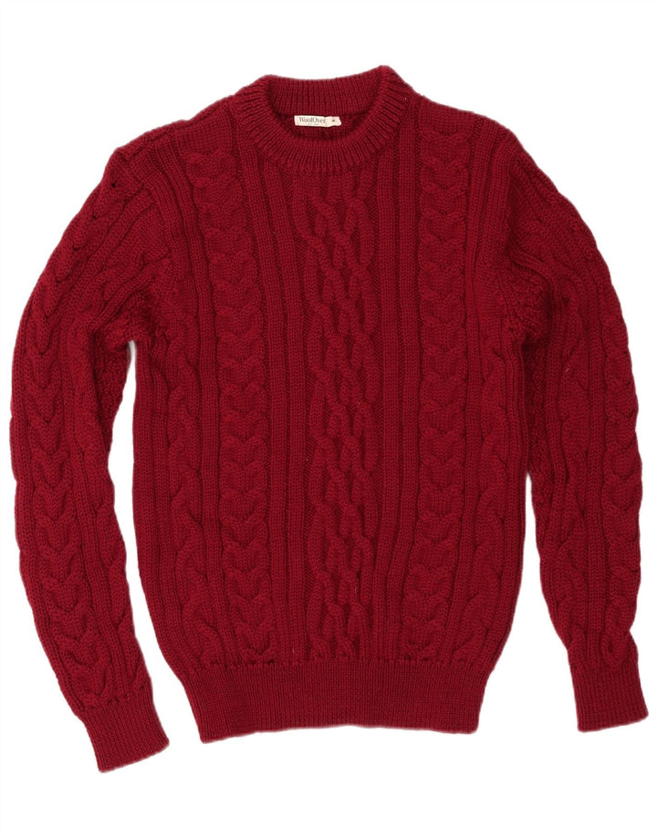 WoolOvers Herre Crew Neck sweater Medium Maroon Wool