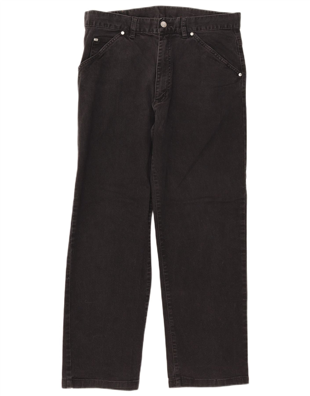 Lacoste Herre Straight Jeans Størrelse 44 Large W33 L27 Sort Bomuld