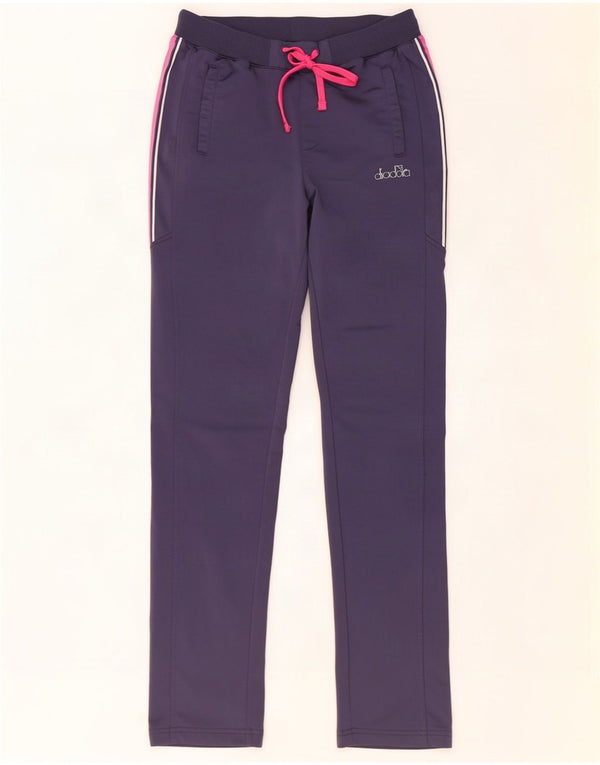 Diadora træningsdragtsbukser til kvinder UK 8 Small Purple Colourblock Polyester