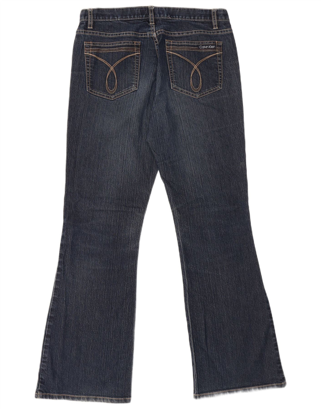 CALVIN KLEIN Dame Flared Jeans US 8 Medium W32 L31 Marineblå Bomuld