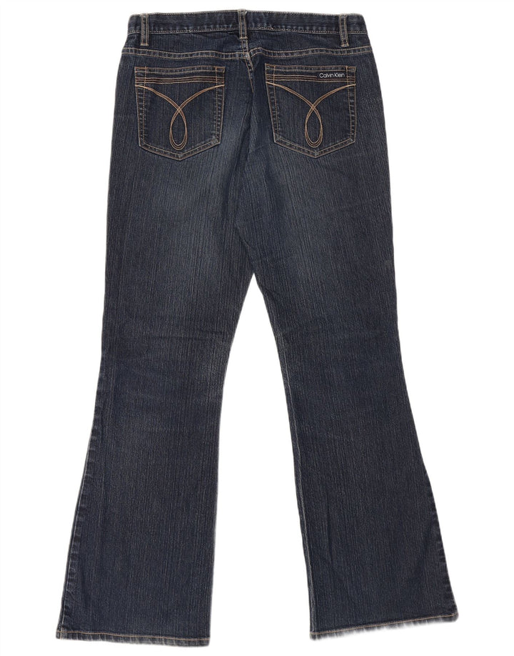 CALVIN KLEIN Dame Flared Jeans US 8 Medium W32 L31 Marineblå Bomuld