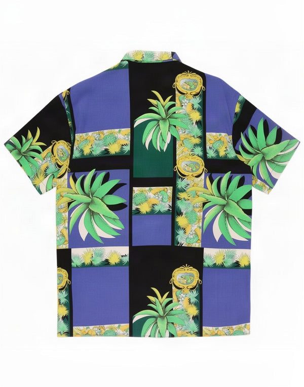 Vintage Hawaiian skjortebluse til kvinder UK 18 XL Flerfarvet blomster