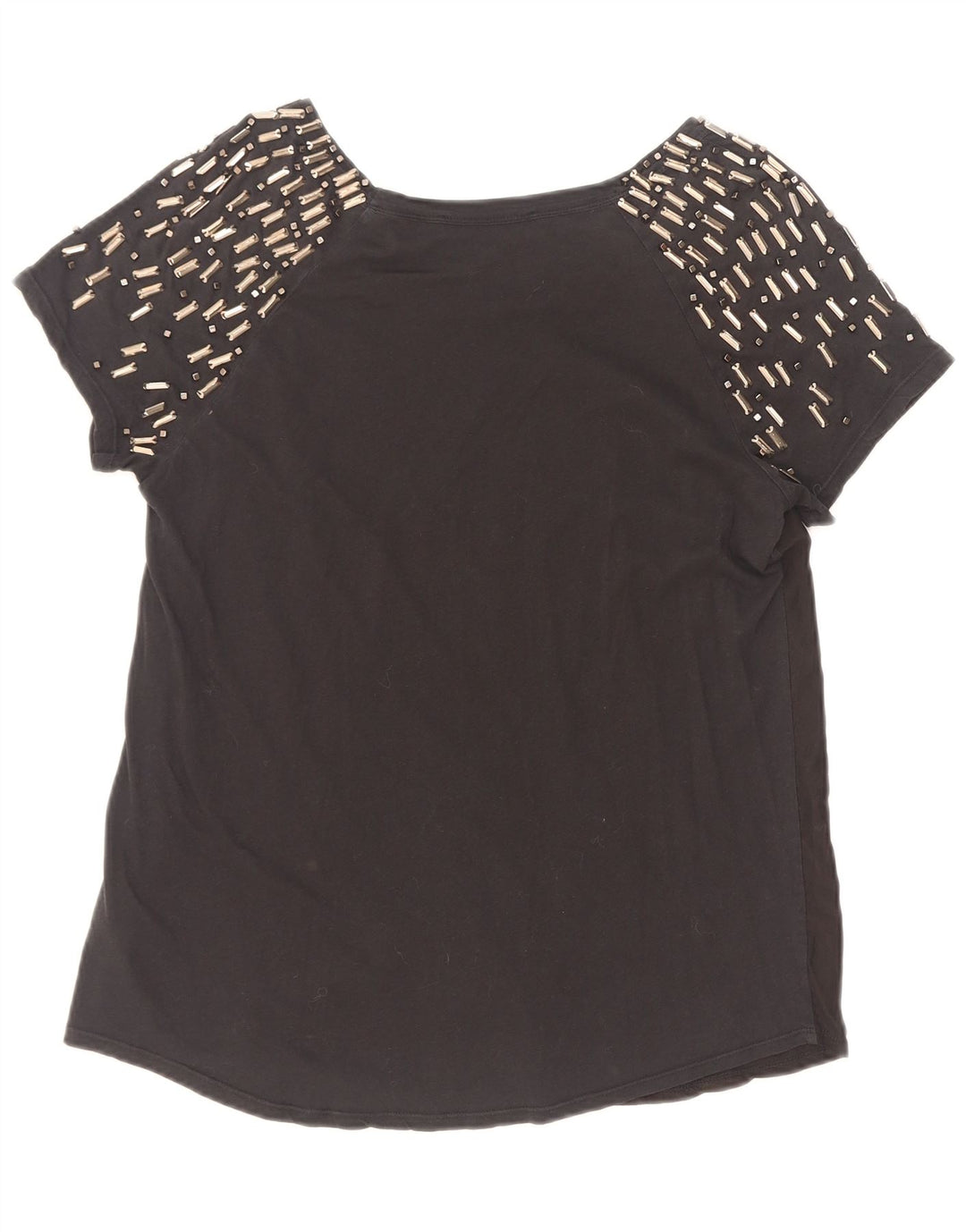 Max Mara Dame Weekend T-Shirt Top UK 12 Medium Sort Bomuld