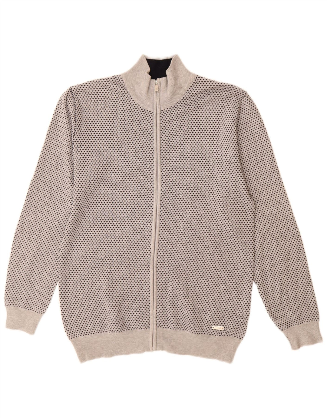 Trussardi Herre Cardigan Sweater Stor Grå Plettet Viscose