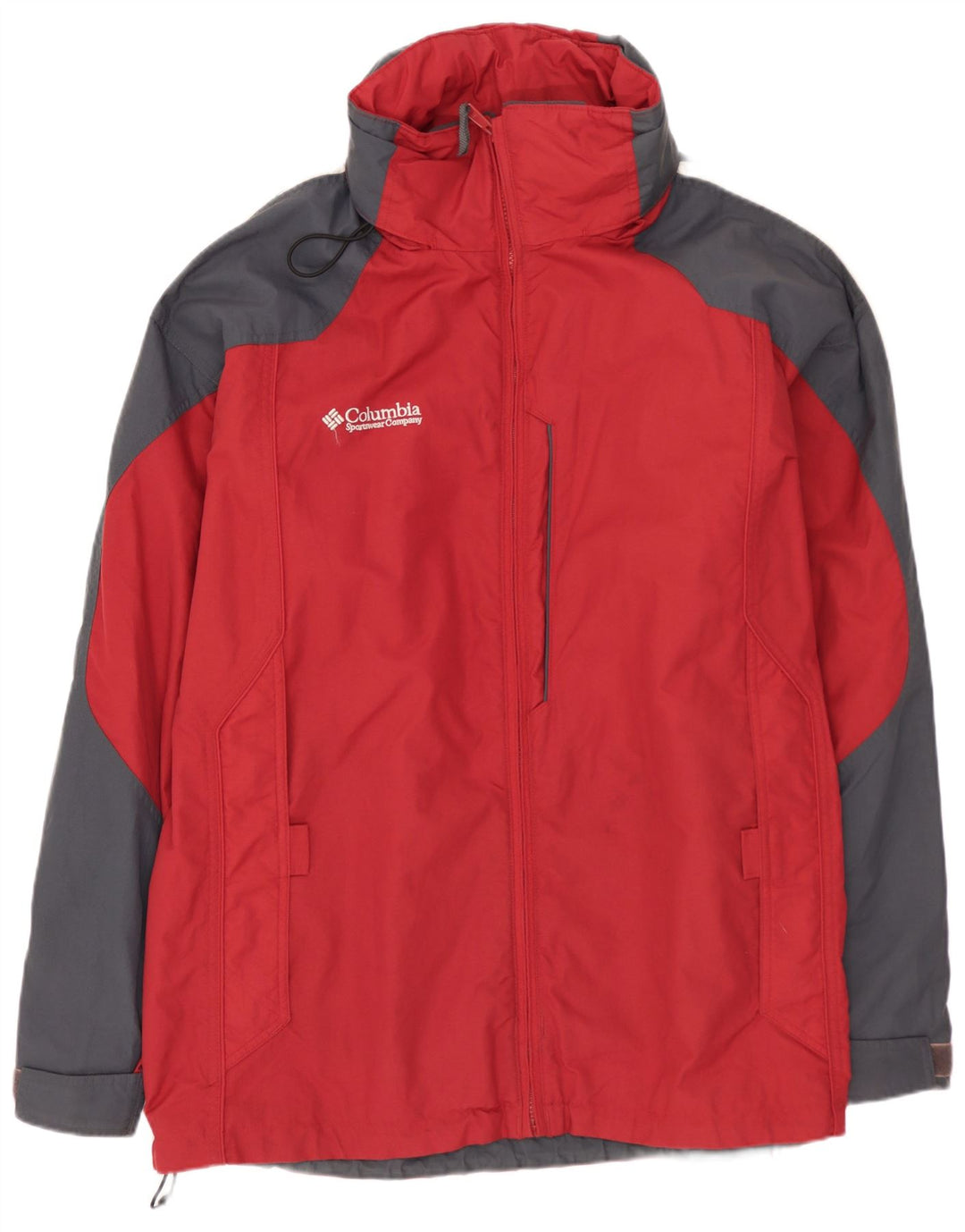 COLUMBIA Herre Loose Fit Windbreaker Jacket UK 40 Large Red Colourblock