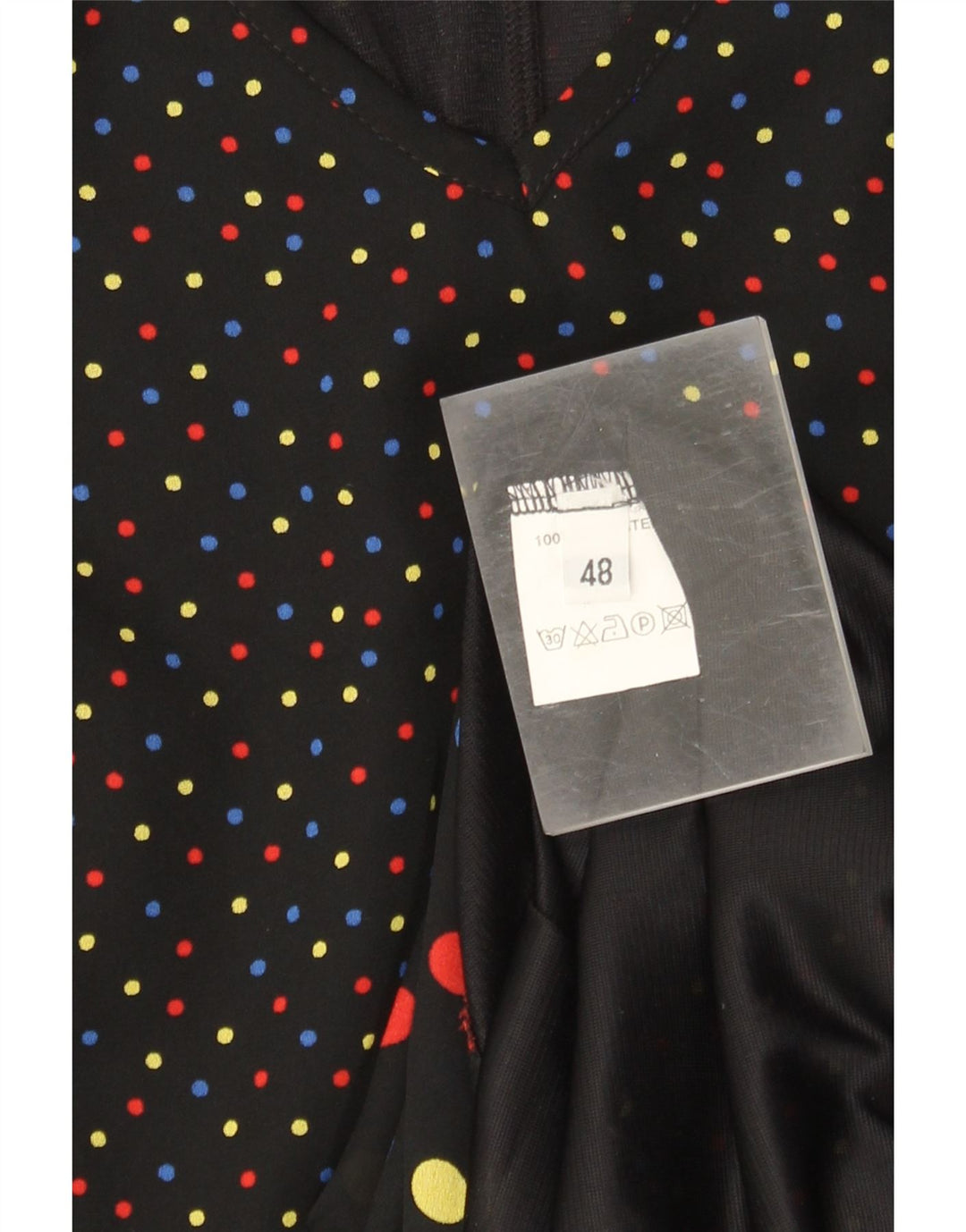 Vintage Dame A-Line Kjole IT 48 XL Sort Plettet Polyester