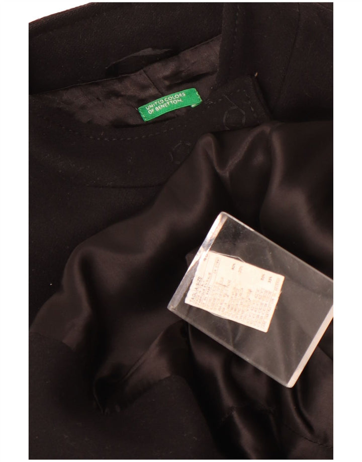 Benetton Dame Overfrakke IT 46 Stor Sort Uld