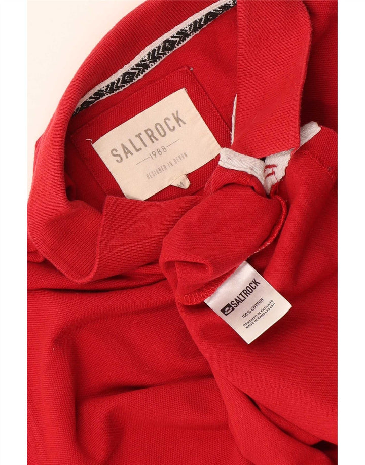 Saltrock herre poloshirt Medium rød bomuld