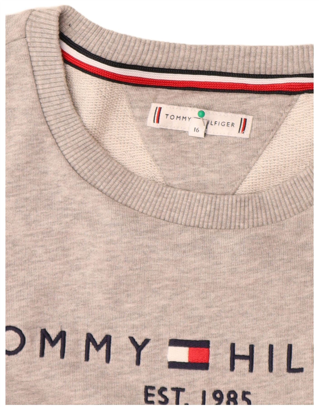 Tommy Hilfiger Drenge Grafisk Sweatshirt Jumper 15-16 år Grå Flecked