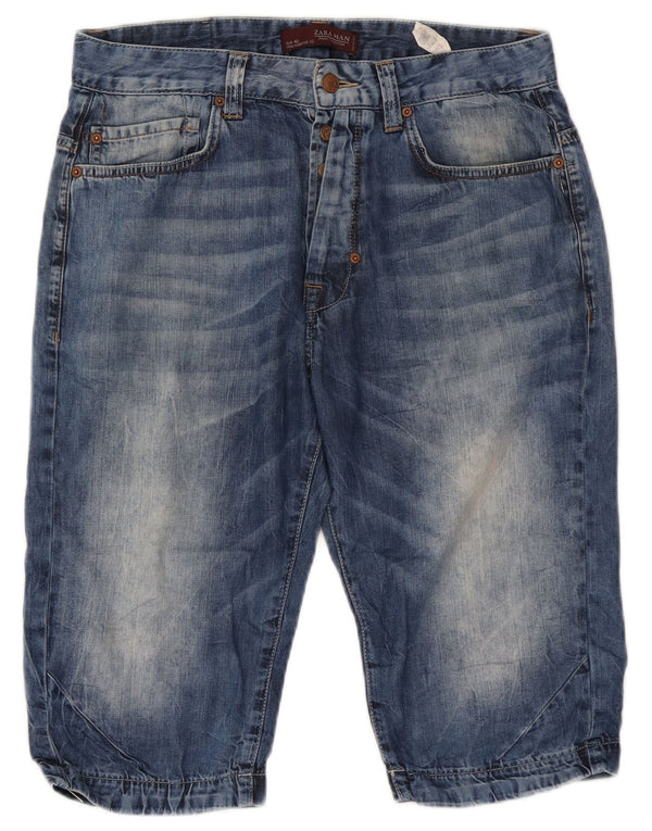 Zara Denimshorts til mænd EU 42 Large W32 Blue Cotton