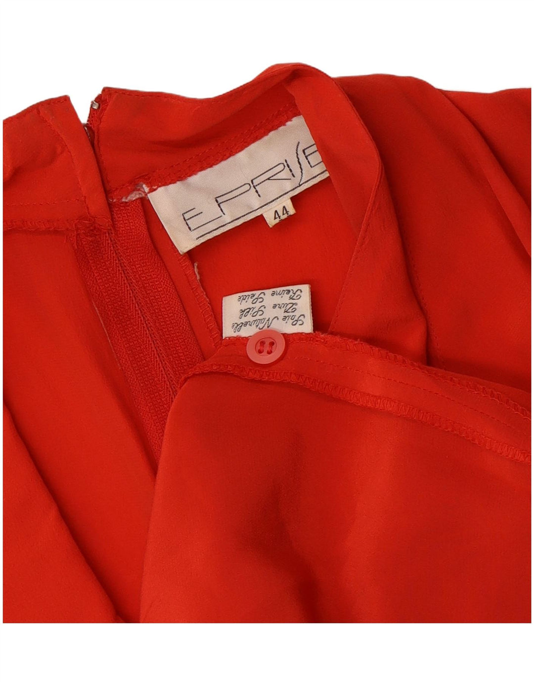 VINTAGE slå-om-kjole til kvinder IT 44 Medium Orange Silke