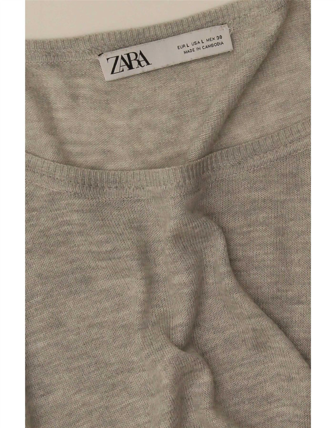 Zara Dame Oversized Bluse Top UK 16 Large Grå