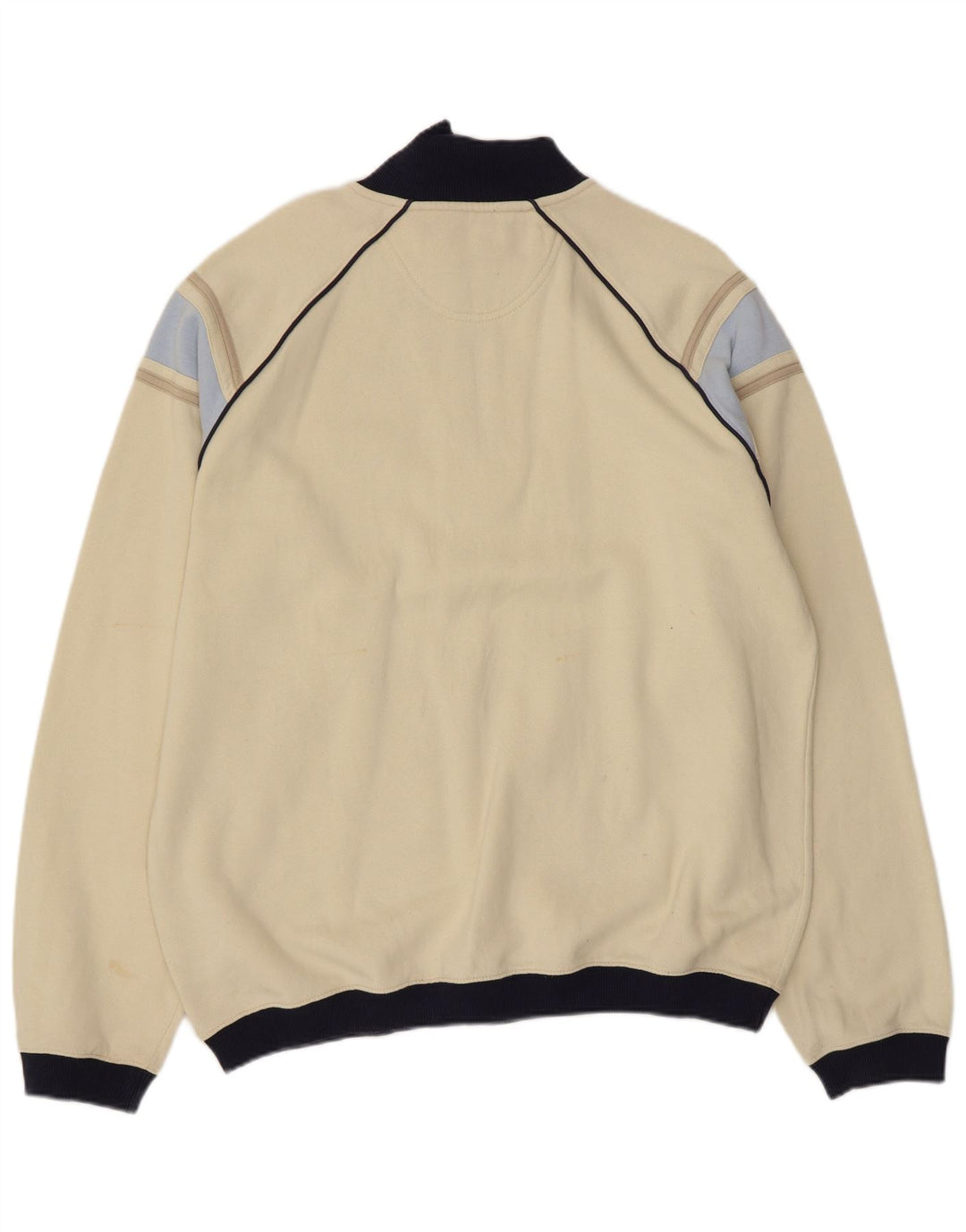 FILA Sweatshirt med lynlås til mænd Large Off White Colourblock Bomuld