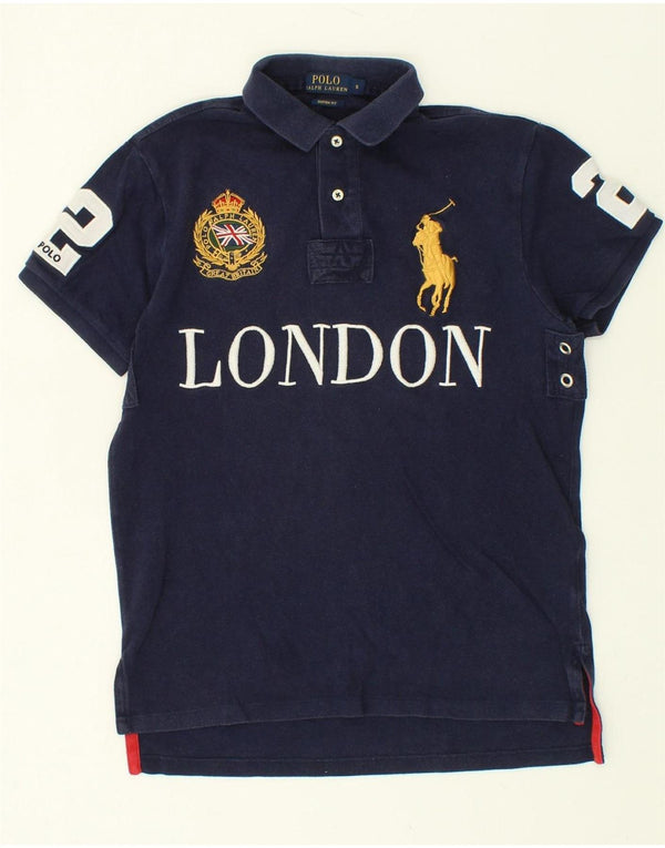 POLO RALPH LAUREN Herre Custom Fit Grafisk Rugby Polo Shirt Lille marineblå