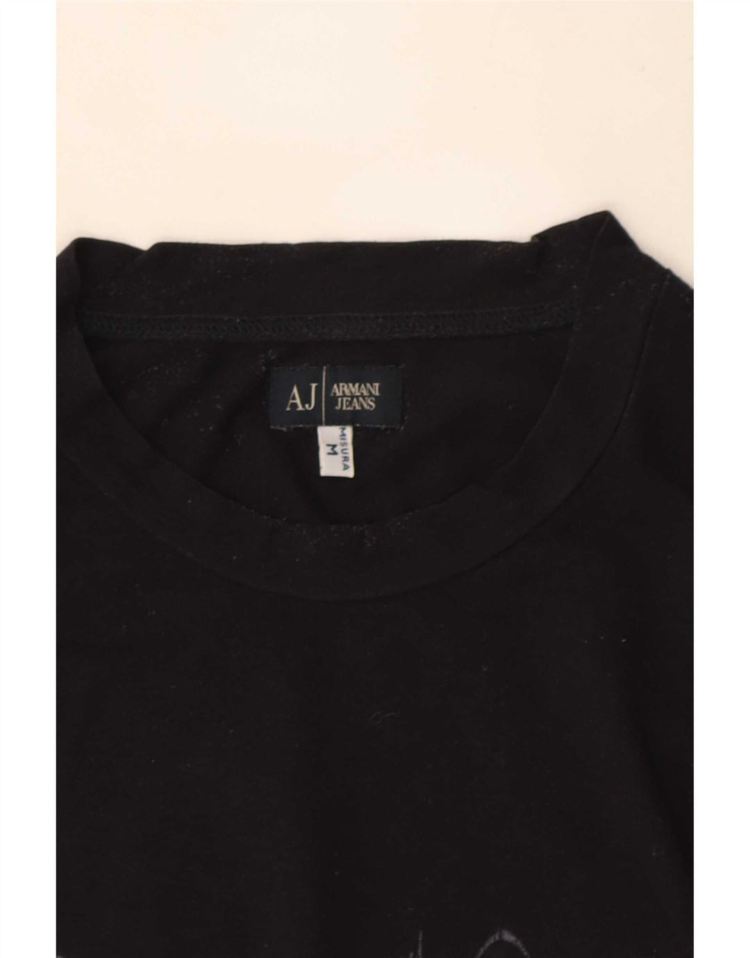 Armani Jeans Herre grafisk T-shirt Top Medium Sort