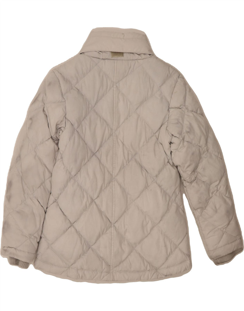 NIKE Womens Hooded Quilted Padded Jacket UK 10/12 Small Grey Vintage Nike and Second-Hand Nike from Messina Hembry 