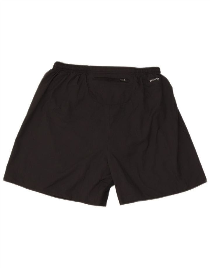 Nike Herre Dri Fit Sportshorts Medium Sort Stribet Polyester