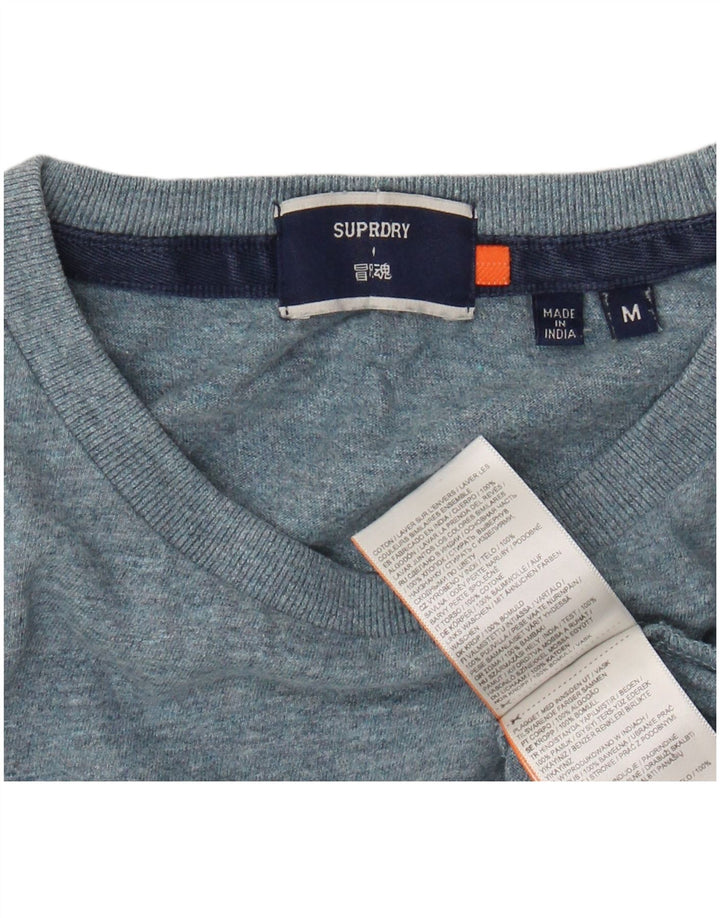 SUPERDRY Herre T-shirt Top Medium Blue Flecked Bomuld