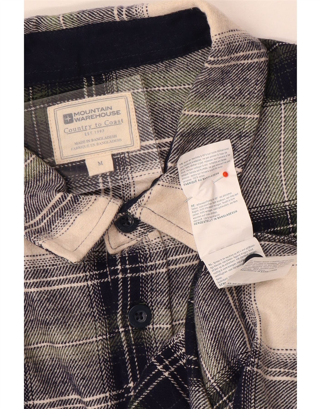 Mountain Warehouse Herre flannelskjorte Medium flerfarvet ternet bomuld