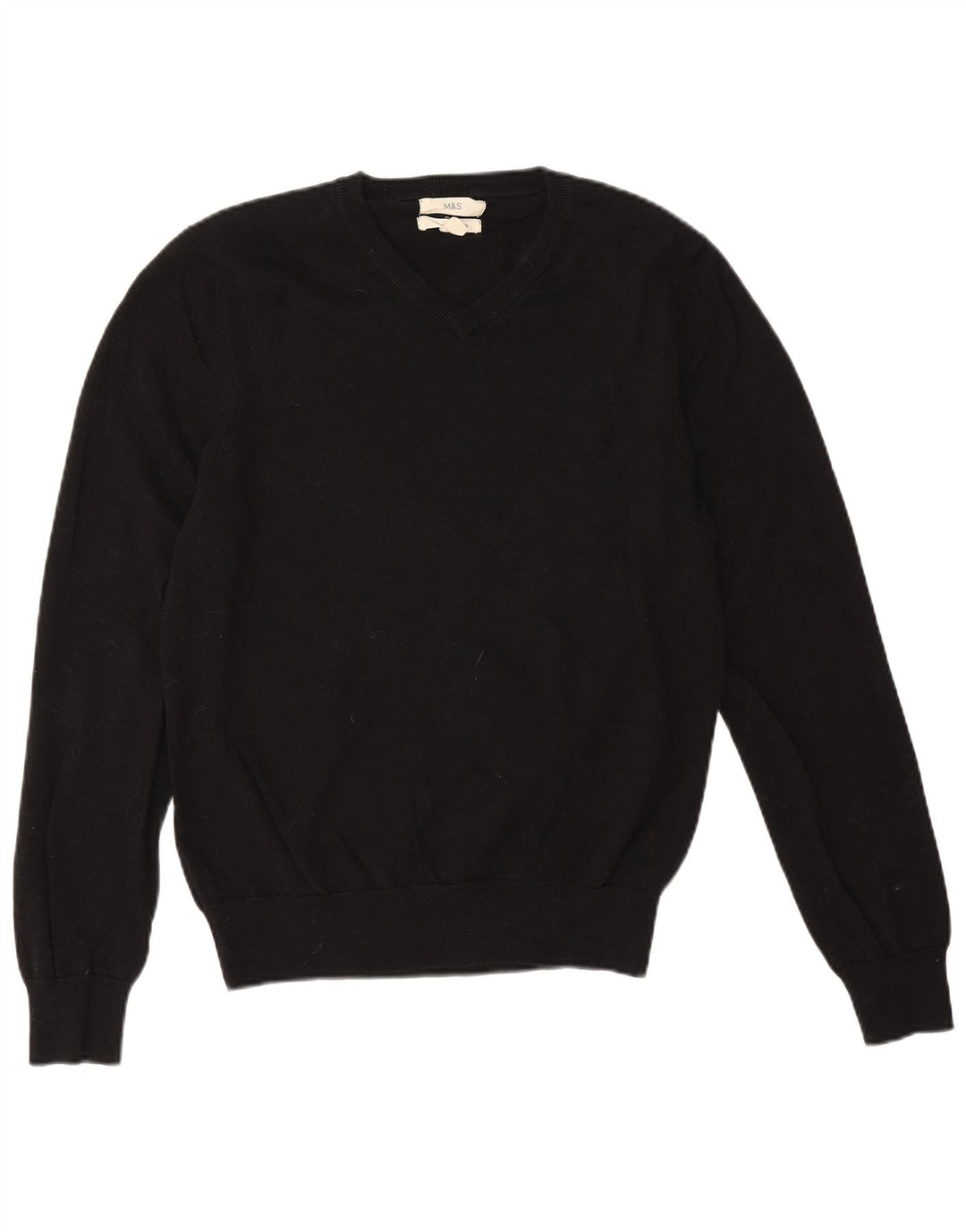 Marks & Spencer Herre V-hals sweater Medium Sort Bomuld