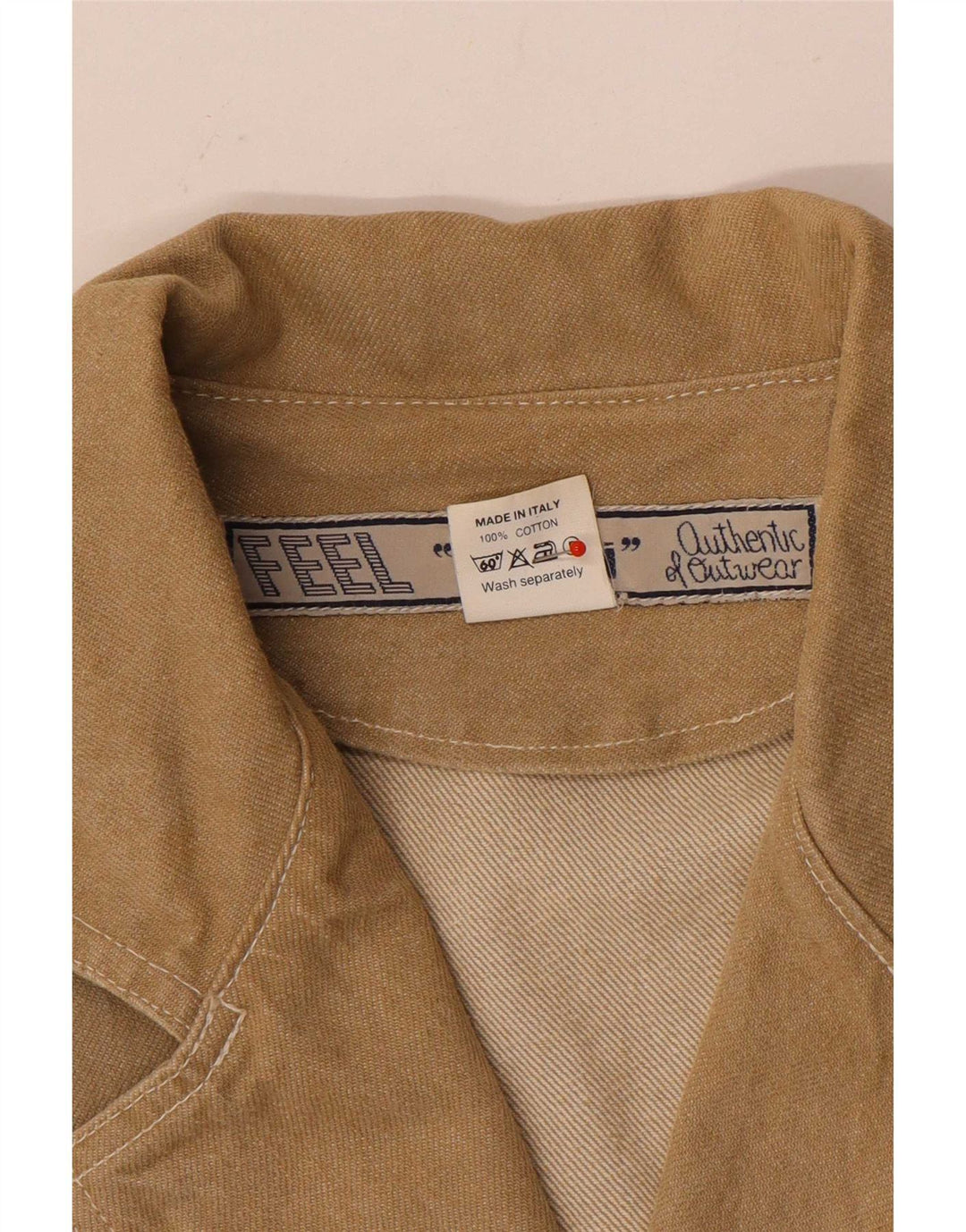 Vintage Dame Crop denimjakke UK 14 medium brun bomuld