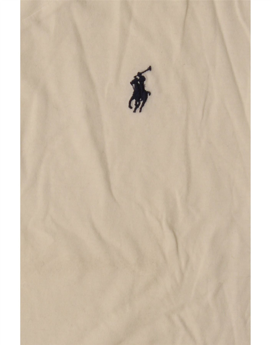 Ralph Lauren Dame T-Shirt Top UK 12 Medium Off White Bomuld