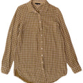 TOMMY HILFIGER Longline skjorte til kvinder US 8 Medium Green Gingham Cotton